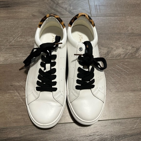 J.Crew Saturday Sneaker Leopard Calf Hair 9 NWOB - Picture 2 of 6